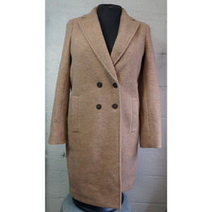 J.Crew Daphne Topcoat in Heather Camel Italian Boiled Wool Coat Women Sz 8